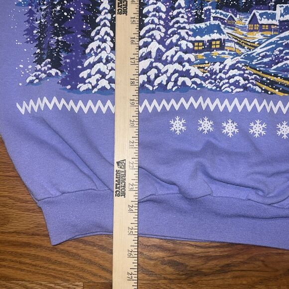 Vintage 90s Puff Paint Colorado Mountains Graphic Sweatshirt USA Womens Size M/L - Picture 5 of 11